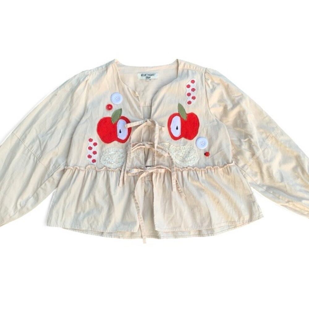 Velvet Heart Apple Patchwork Blouse Custom Cottagecore Large